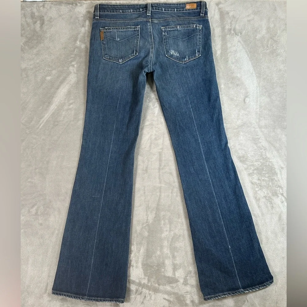 Paige Hollywood hills low rise distressed flare denim - Picture 7 of 12